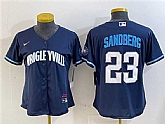 Women's Chicago Cubs #23 Ryne Sandberg Navy City Connect Stitched Jersey,baseball caps,new era cap wholesale,wholesale hats